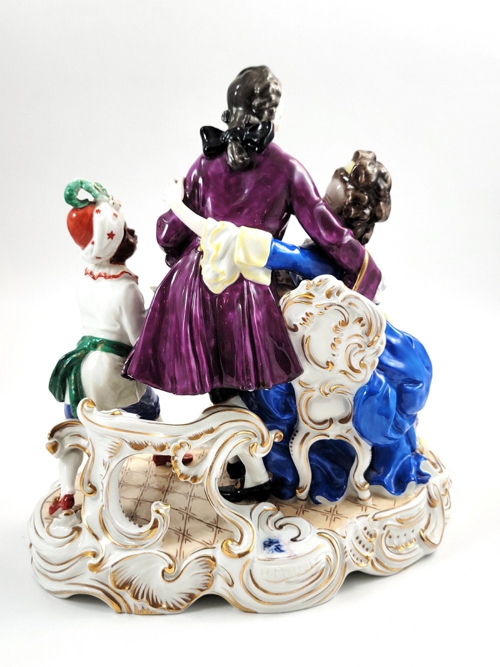 Large Volkstedt Porcelain Group, Schwarzburger Werkstätten, Moorish Page Boy, Signed H. Meisel, c.1920 View V