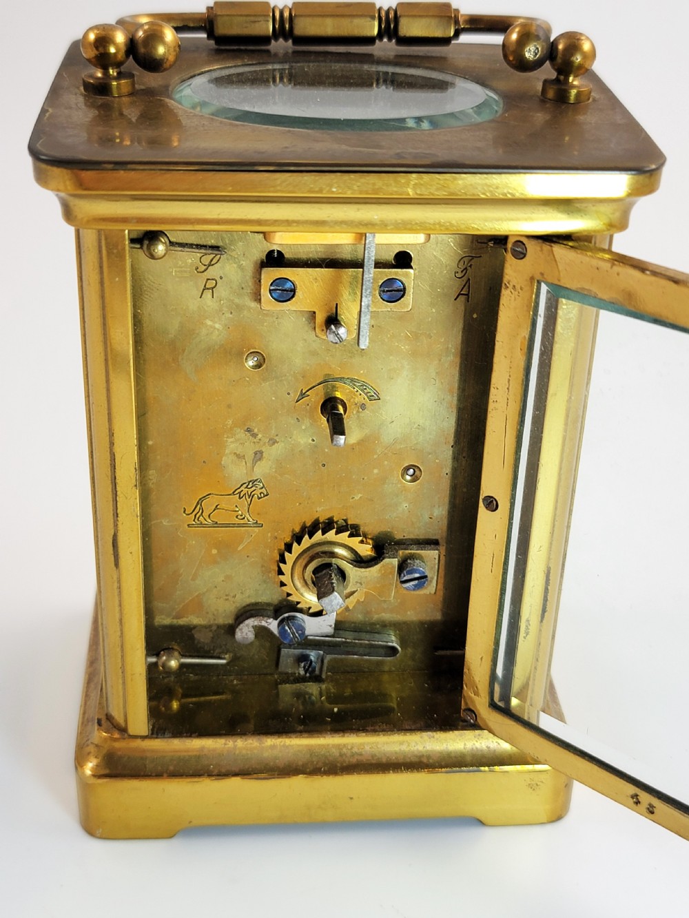 French Brass Carriage Clock by Duverdrey & Bloquel, c.1900,Working, Original Key View VIII
