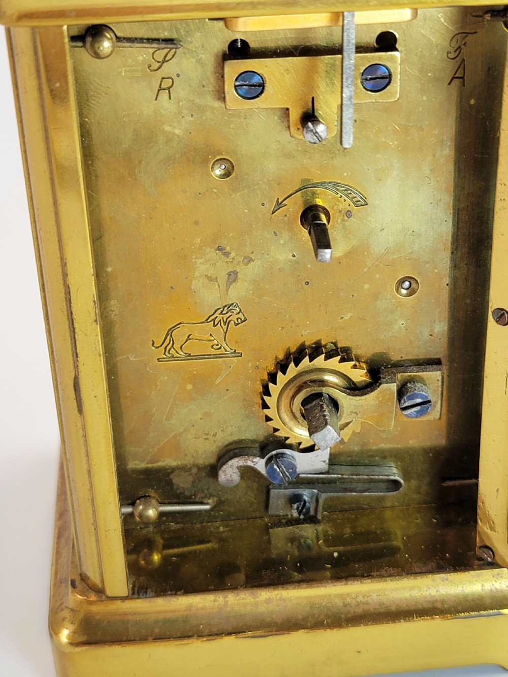 French Brass Carriage Clock by Duverdrey & Bloquel, c.1900,Working, Original Key View IX