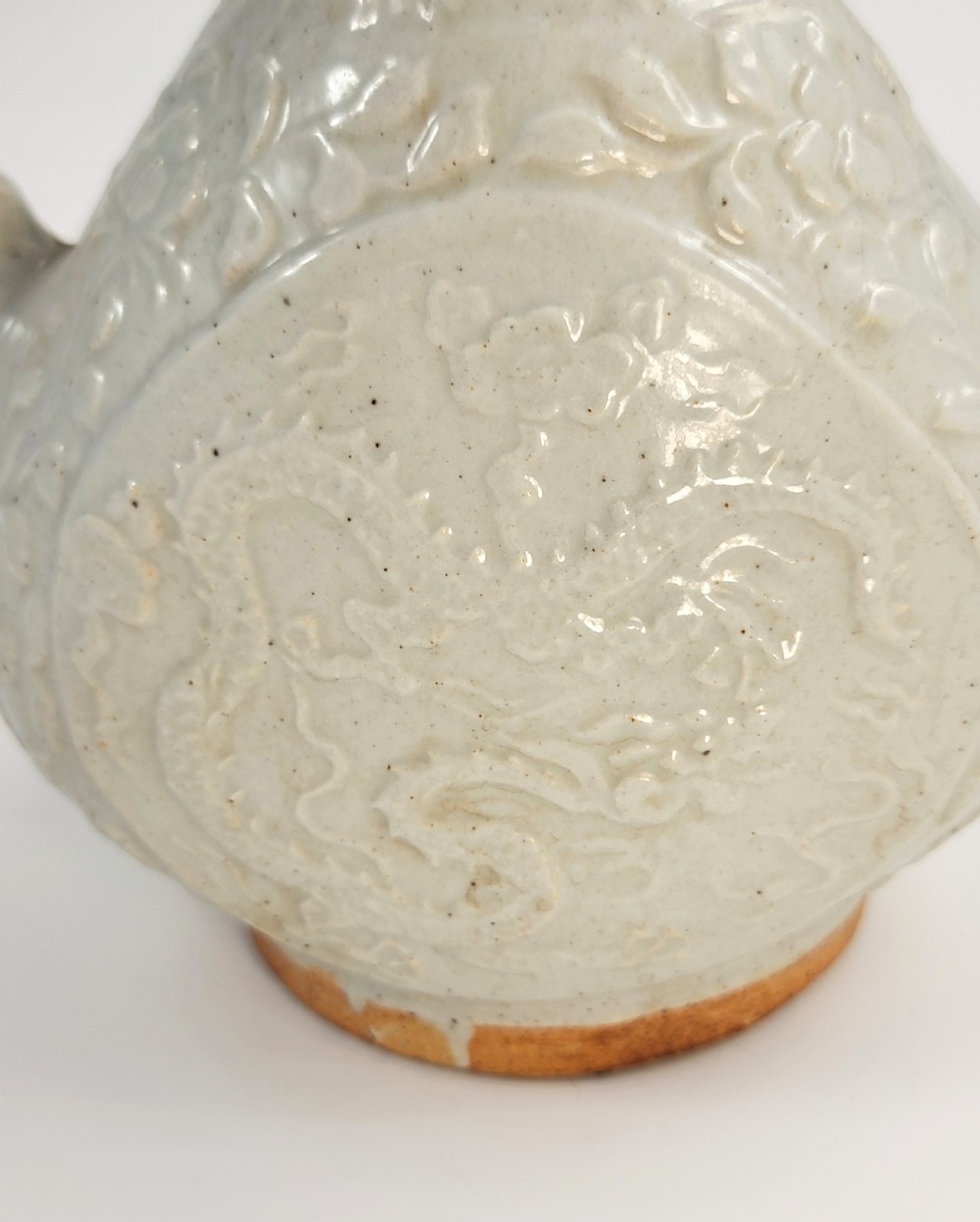 Rare Song Dynasty Lidded Ewer, Dragon Relief, Complete, China c.12thC, Museum Analogue View X