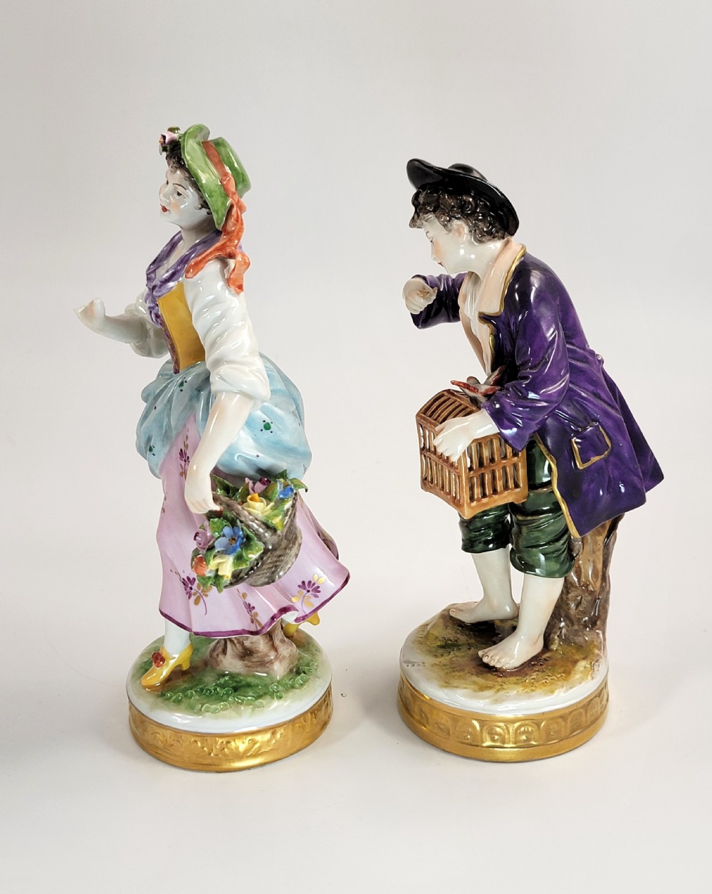 Early 20th Century German Porcelain Pair by Oldest Volkstedt Factory View II