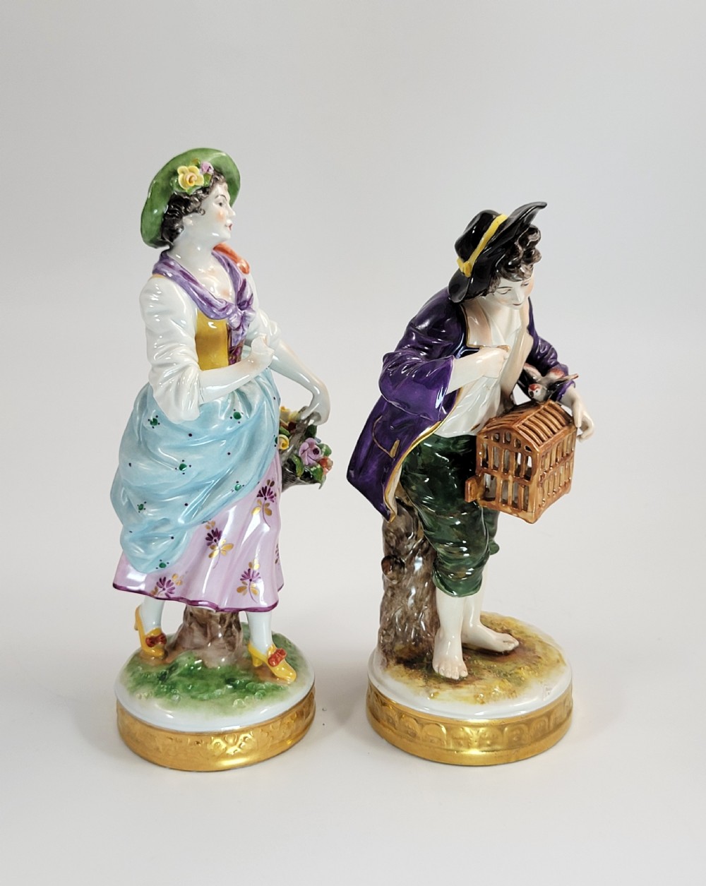 Early 20th Century German Porcelain Pair by Oldest Volkstedt Factory View VI