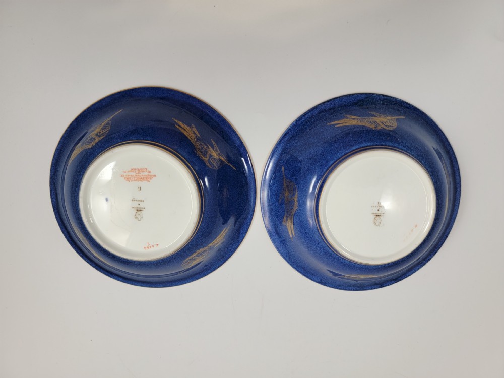 Daisy Makeig-Jones Wedgwood Blue Lustre Pair of Owl Bowls, c.1915 View II