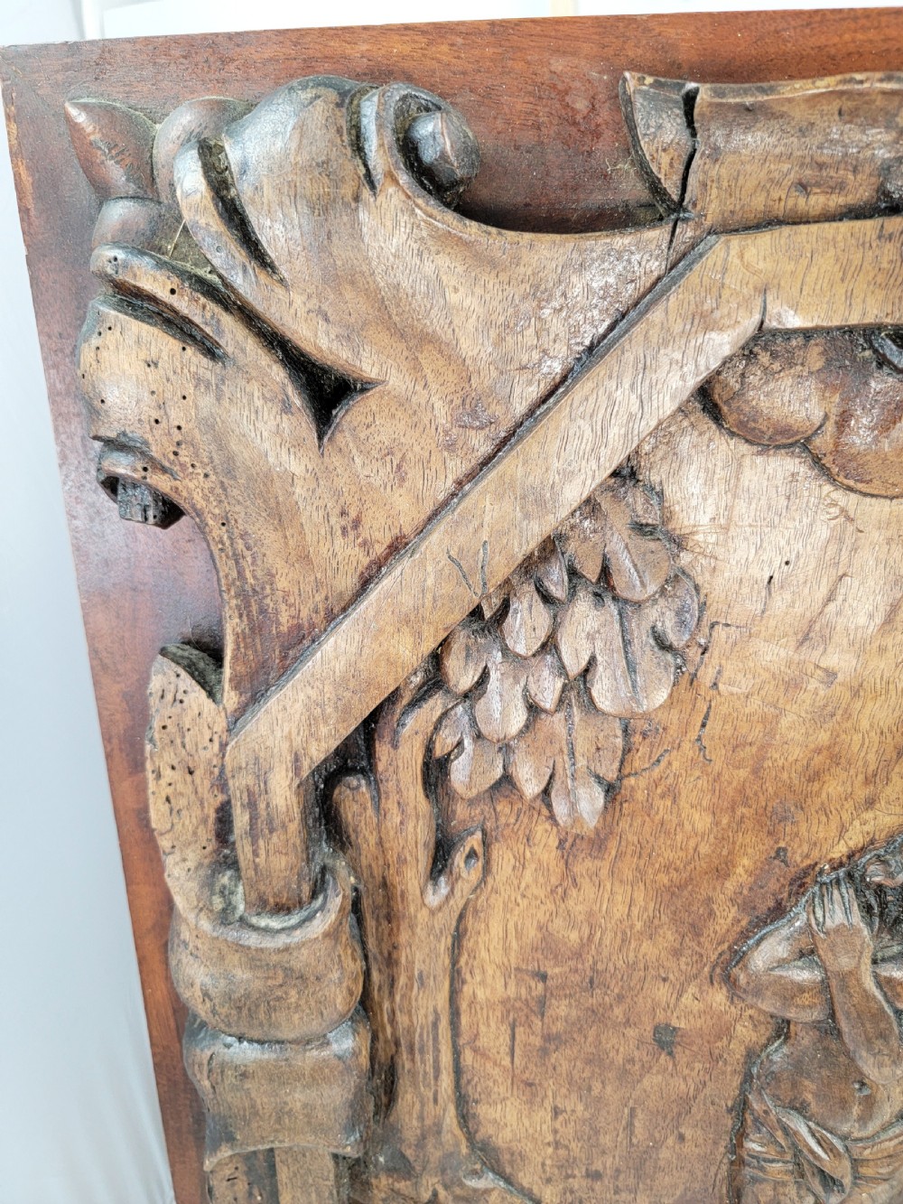 A Monumental French Baroque Walnut Panel, The Baptism of Christ, 17th Century View II
