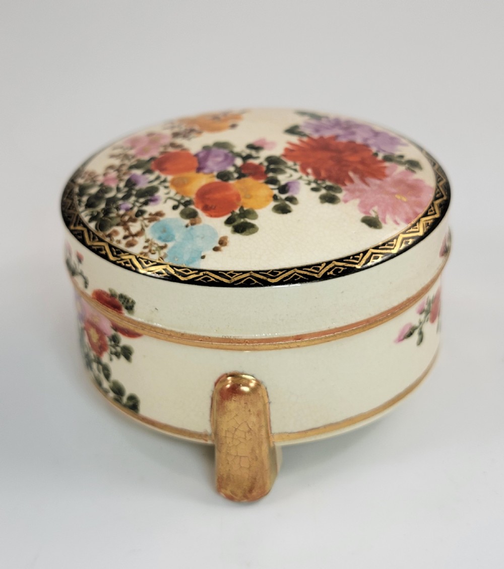 Satsuma Tripod Covered Box, Attributed to Kinkozan, Kyoto, c.1890 View II