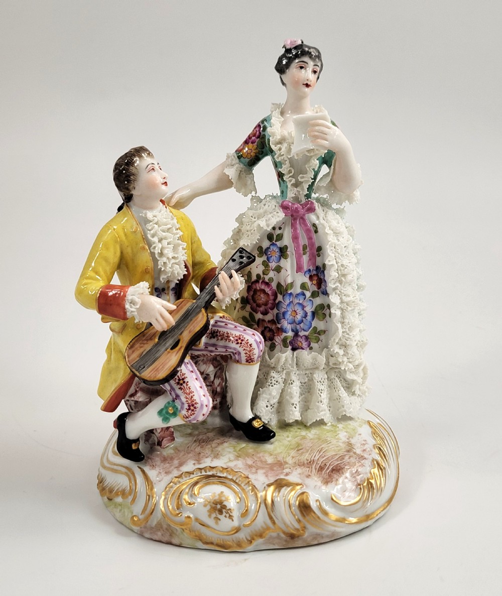 Bourdois & Bloch, Paris – Biscuit-Lace Porcelain Group “Duo” , c.1868