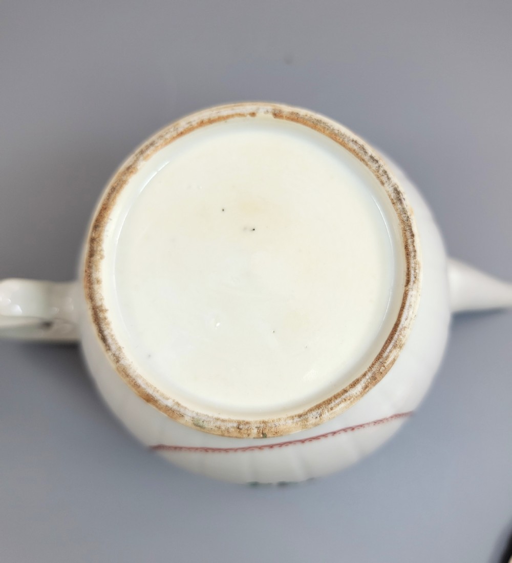 Antique English New Hall Porcelain Teapot, Unique Form, c.1785–1795 View X