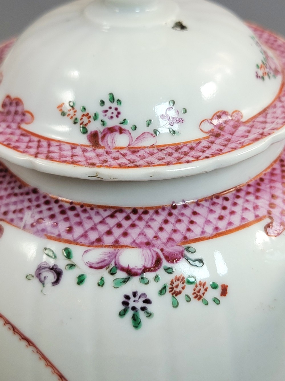 Antique English New Hall Porcelain Teapot, Unique Form, c.1785–1795 View XV