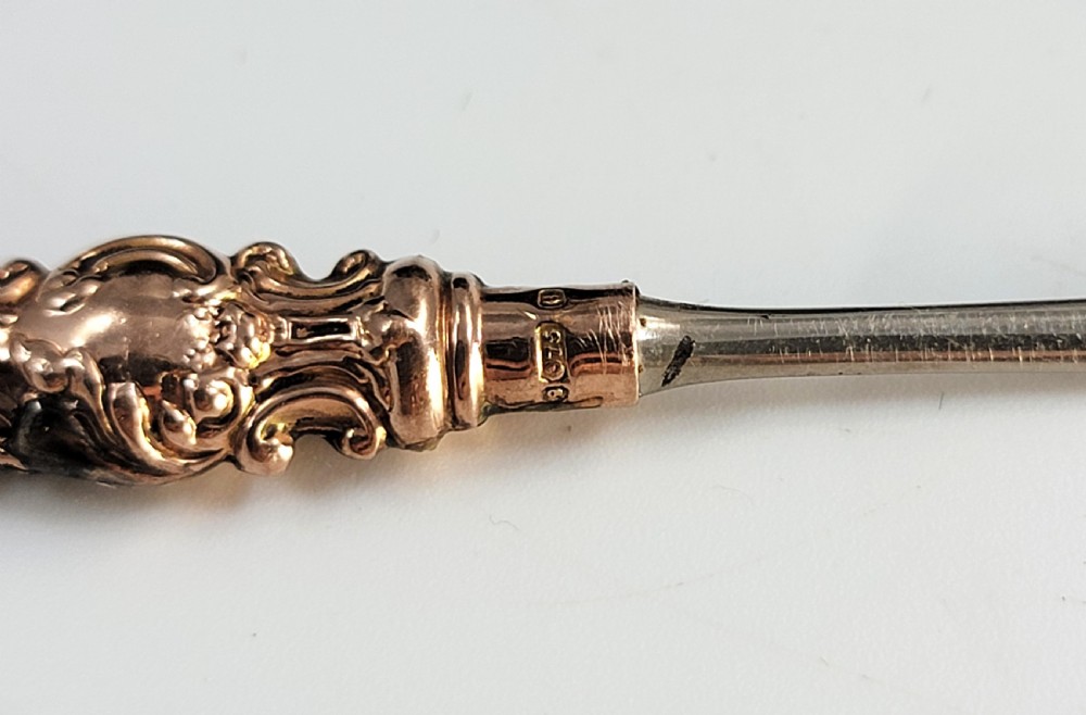 A Superb Antique English 9ct Gold & Crystal Vanity Set by Levi & Salaman, Birmingham 1900 View XX