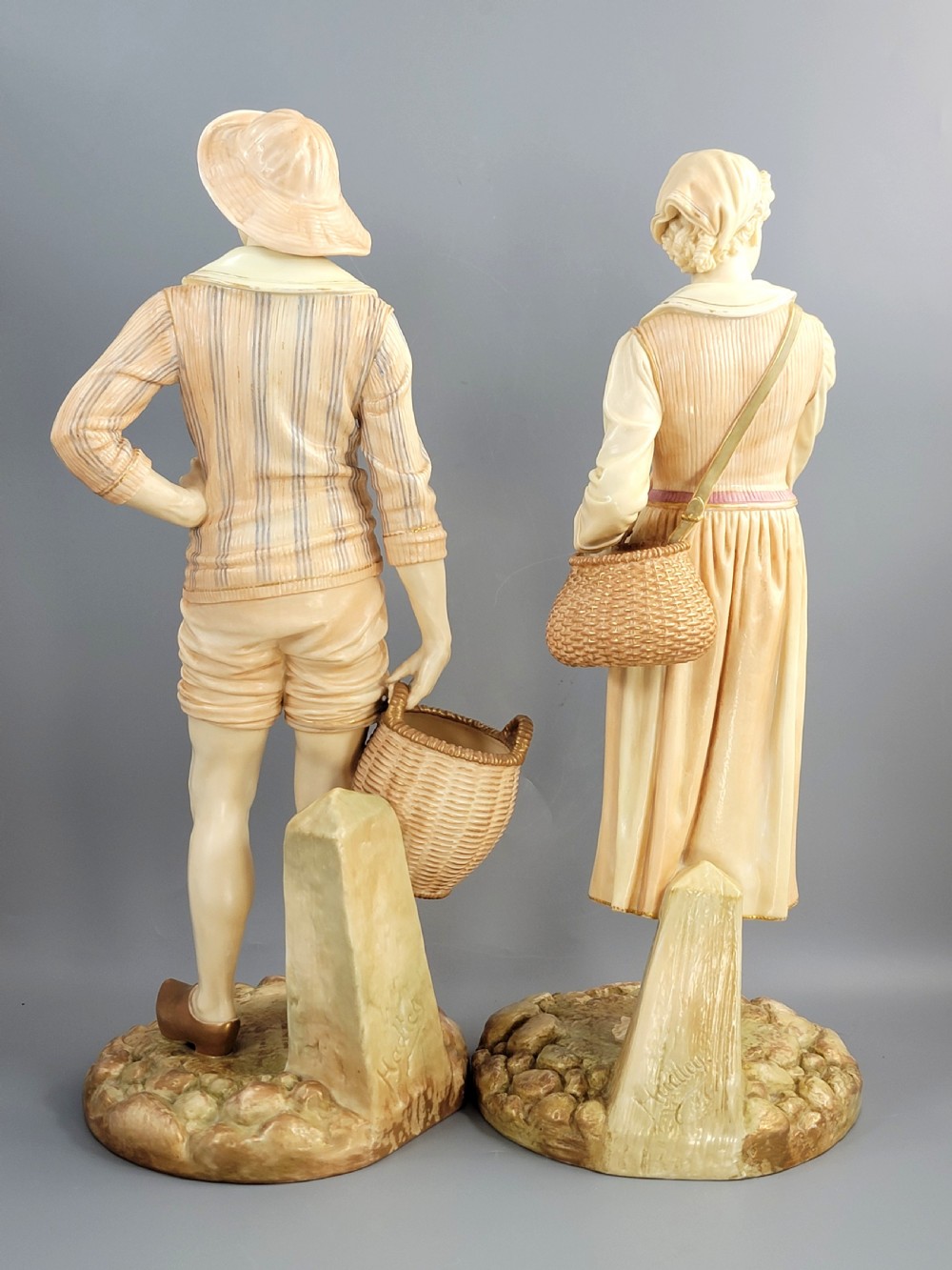 Royal Worcester Pair of Figures “Fisherman and Fisherwoman”, James Hadley, 1892–1893 View IV