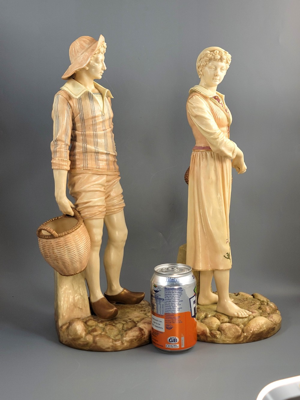 Royal Worcester Pair of Figures “Fisherman and Fisherwoman”, James Hadley, 1892–1893 View VI