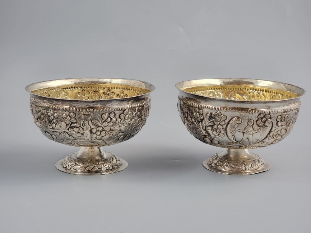 Pair of Burmese high-grade silver bowls, Mandalay, c.1900