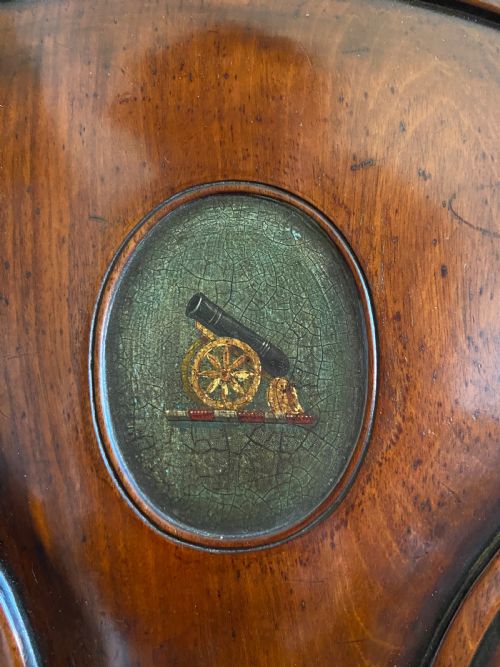EARLY19TH CENTURY MAHOGANY HERALDIC CREST HALL CHAIR C1835 ARMORIAL OVAL CREST - ADDITIONAL PHOTO 3