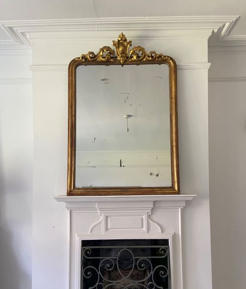 louis phillipe french 19thc gilt overmantle mirror 137cm originalmercury plate - CATEGORY: ANTIQUE MIRRORS - DATED 19TH CENTURY