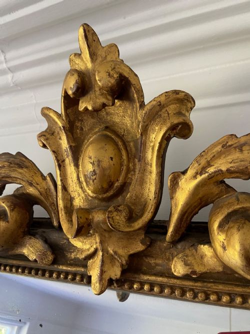 LOUIS PHILLIPE FRENCH 19THC GILT OVERMANTLE MIRROR 137CM ORIGINALMERCURY PLATE - ADDITIONAL PHOTO 8