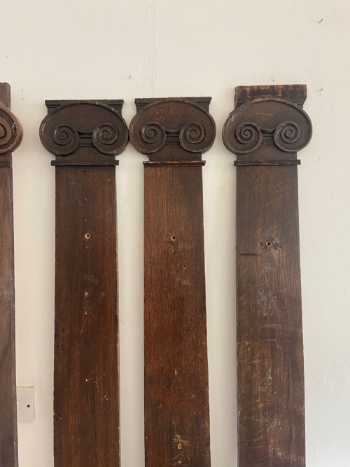 4 ARCHITECTURAL CLASSICAL INSPIRED OAK IONIC COLUMN FASCIAS 200CM TALL C1900 - ADDITIONAL PHOTO 2