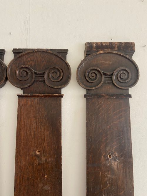 4 ARCHITECTURAL CLASSICAL INSPIRED OAK IONIC COLUMN FASCIAS 200CM TALL C1900 - ADDITIONAL PHOTO 3