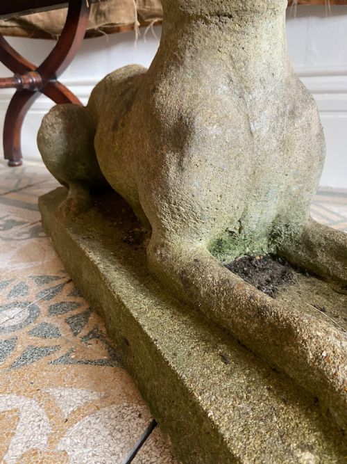 ANTIQUE RECUMBENT GREYHOUND WEATHERED COMPOSITE STONE CIRCA 1910 70CM - ADDITIONAL PHOTO 6