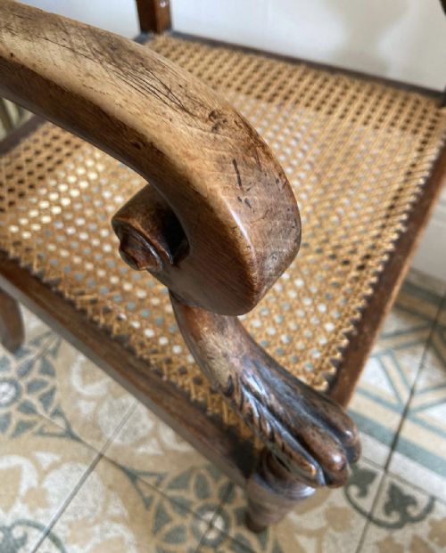 EARLY 19THC CANED REGENCY LIONS PAWS OPENARM CHAIR MANNER THOMAS HOPE C1820 - ADDITIONAL PHOTO 3
