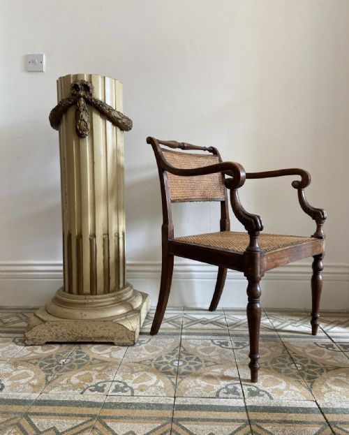 EARLY 19THC CANED REGENCY LIONS PAWS OPENARM CHAIR MANNER THOMAS HOPE C1820 - ADDITIONAL PHOTO 4