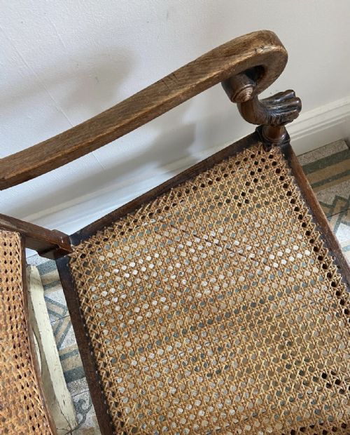 EARLY 19THC CANED REGENCY LIONS PAWS OPENARM CHAIR MANNER THOMAS HOPE C1820 - ADDITIONAL PHOTO 6