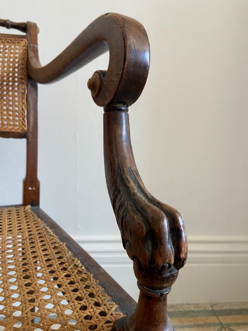 EARLY 19THC CANED REGENCY LIONS PAWS OPENARM CHAIR MANNER THOMAS HOPE C1820 - ADDITIONAL PHOTO 11