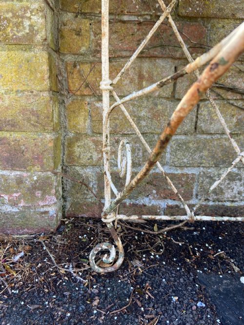 A 19THC ENGLISH WIREWORK 3 TIER PAINTED PLANT STAND LARGER 120CM WIDE MODEL - ADDITIONAL PHOTO 4