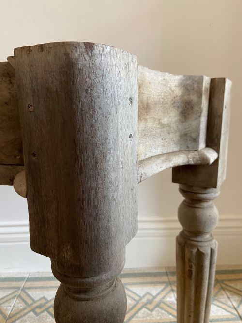 A 19TH CENTURY ORANGERY POTTING SHED TABLE 106CM WIDE CARRARA MARBLE TOP - ADDITIONAL PHOTO 4