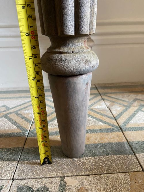 A 19TH CENTURY ORANGERY POTTING SHED TABLE 106CM WIDE CARRARA MARBLE TOP - ADDITIONAL PHOTO 12