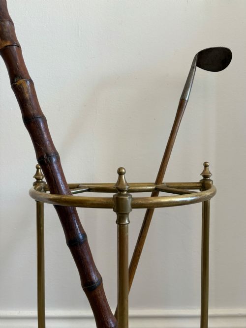 CAST IRON AND BRASS DEMI LINE STICK OR UMBRELLA STAND C1900 64CM TALL - ADDITIONAL PHOTO 2
