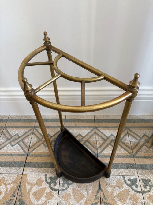 CAST IRON AND BRASS DEMI LINE STICK OR UMBRELLA STAND C1900 64CM TALL - ADDITIONAL PHOTO 1