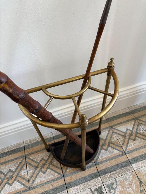 CAST IRON AND BRASS DEMI LINE STICK OR UMBRELLA STAND C1900 64CM TALL - ADDITIONAL PHOTO 5