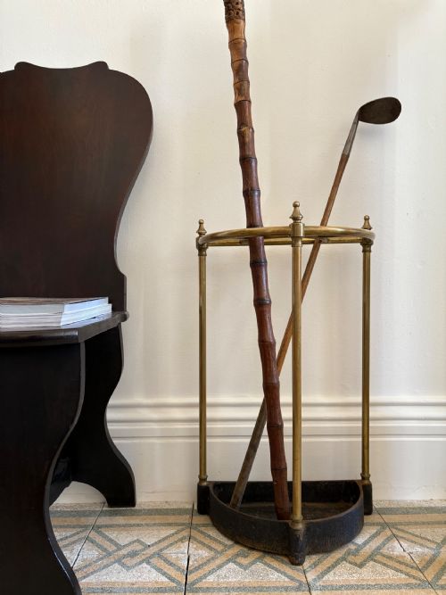 CAST IRON AND BRASS DEMI LINE STICK OR UMBRELLA STAND C1900 64CM TALL - ADDITIONAL PHOTO 11