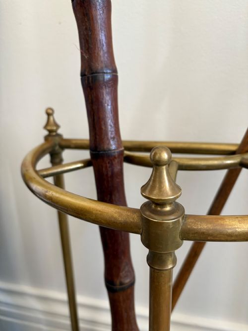 CAST IRON AND BRASS DEMI LINE STICK OR UMBRELLA STAND C1900 64CM TALL - ADDITIONAL PHOTO 12