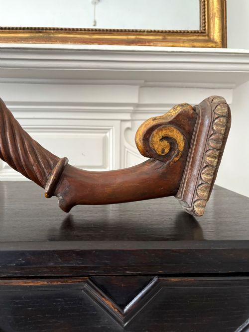 AN EARLY 19TH CENTURY MAHOGANY AND GILDED MONOPODIA CORNER CONSOLE TABLE C1835 - ADDITIONAL PHOTO 8