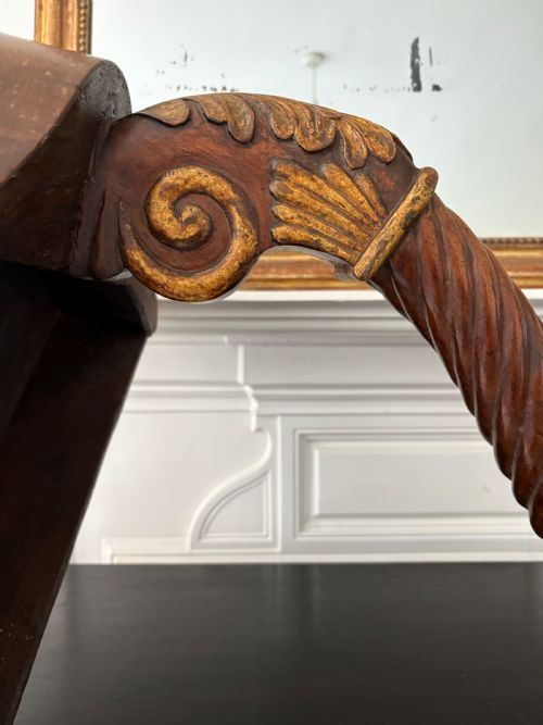 AN EARLY 19TH CENTURY MAHOGANY AND GILDED MONOPODIA CORNER CONSOLE TABLE C1835 - ADDITIONAL PHOTO 10