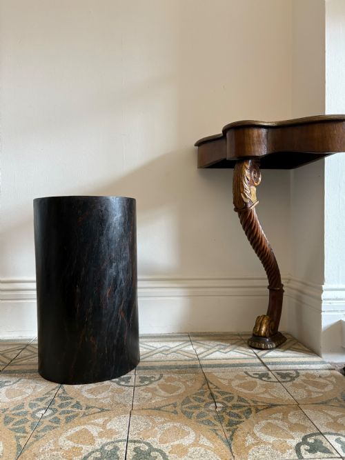 AN EARLY 19TH CENTURY MAHOGANY AND GILDED MONOPODIA CORNER CONSOLE TABLE C1835 - ADDITIONAL PHOTO 3