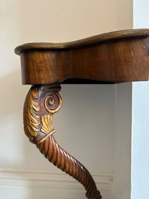 AN EARLY 19TH CENTURY MAHOGANY AND GILDED MONOPODIA CORNER CONSOLE TABLE C1835 - ADDITIONAL PHOTO 7