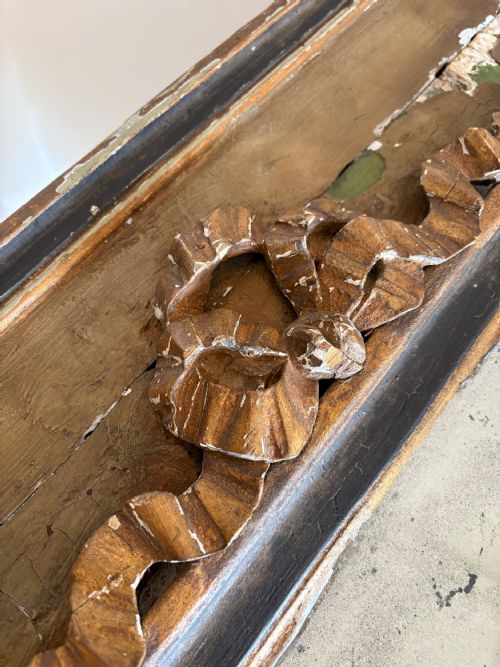 A FRENCH 19TH CENTURY PAINTED FRAME MIRROR ORIGINAL FOXED MIRROR PLATE 70CM - ADDITIONAL PHOTO 10