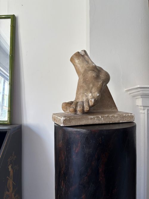 a grand tour classical plaster foot sculpture museum copy c1900 31cm tall - CATEGORY: ANTIQUE MISCELLANEOUS - DATED 1900