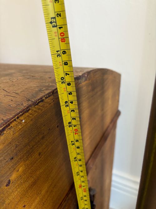 LARGE EARLY 19TH CENTURY SWEDISH SCUMBLE PAINTED PINE DOME TRUNK 115CM - ADDITIONAL PHOTO 12