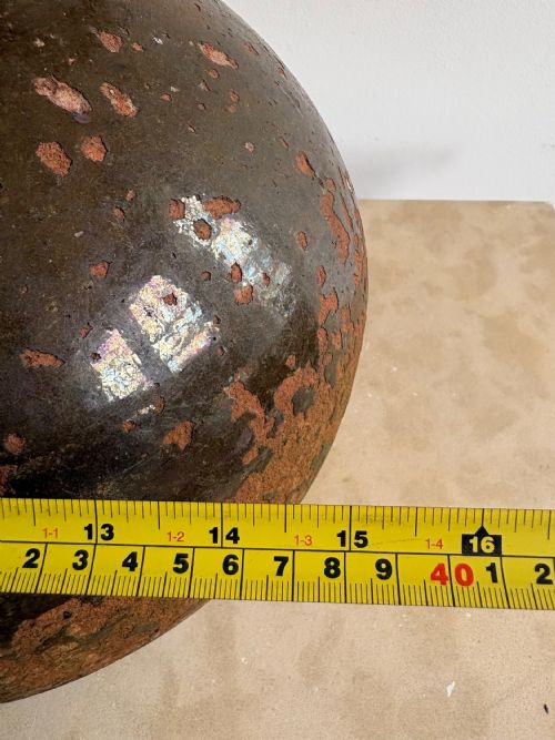 AN 18THC FRENCH ANTIQUE WALNUT OIL JAR PROVENCE WEATHERED GLAZE 38CM DIAMETER - ADDITIONAL PHOTO 7