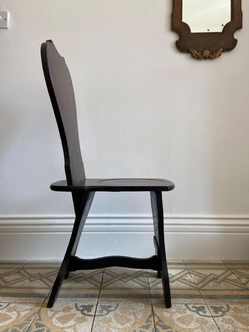 A GEORGE 111 MAHOGANY ENGLISH SGABELLO STYLE HALL CHAIR C1800 - ADDITIONAL PHOTO 2