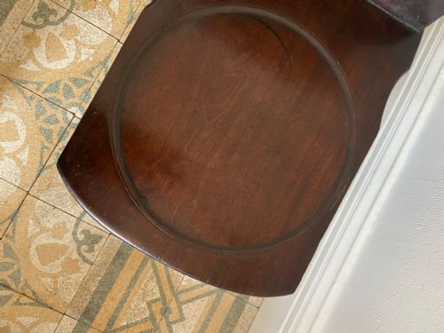 A GEORGE 111 MAHOGANY ENGLISH SGABELLO STYLE HALL CHAIR C1800 - ADDITIONAL PHOTO 4