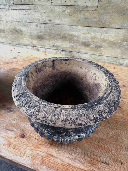 ANTIQUE BUFF TERRACOTTA PAIR OF TAZZA URNS 19THC WITHOUT SOCLE BASES 44CM DIAM - ADDITIONAL PHOTO 2