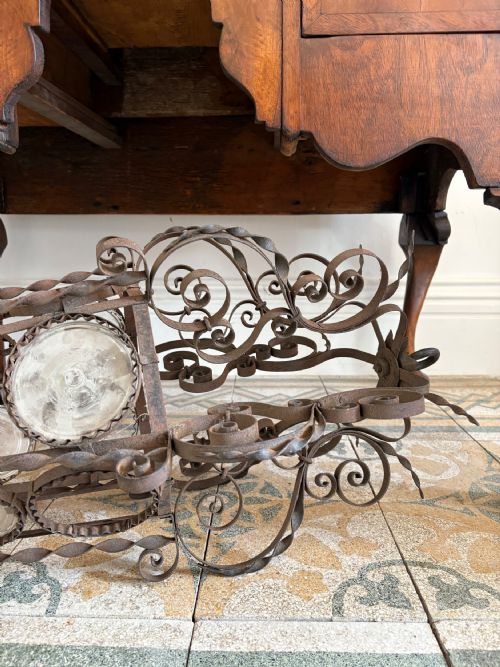 A SOUTHERN FRANCE ORNATE WROUGHT METAL HALL LANTERN 93CM C1900 - ADDITIONAL PHOTO 11
