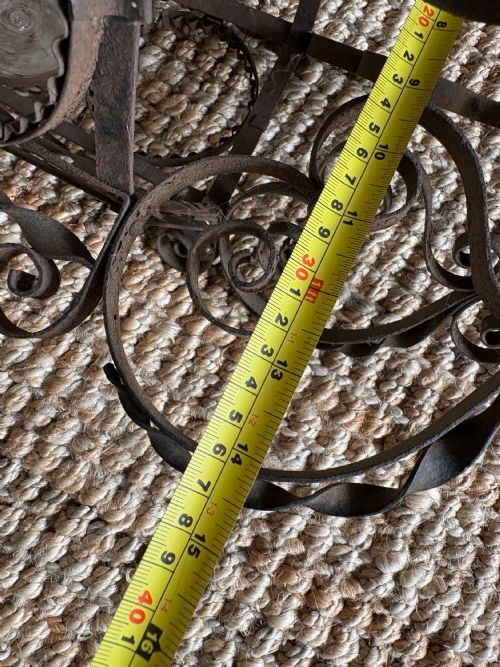 A SOUTHERN FRANCE ORNATE WROUGHT METAL HALL LANTERN 93CM C1900 - ADDITIONAL PHOTO 14
