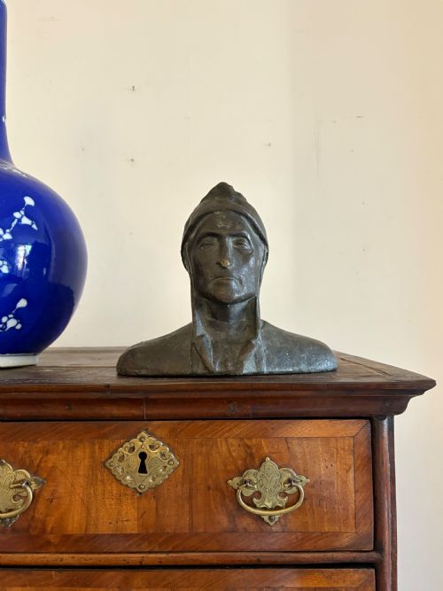 a 19th century head and shoulder bronze cast bust of dante 21cm wide - CATEGORY: ANTIQUE METAL - DATED 19TH CENTURY