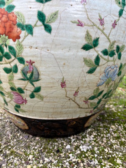 19THC CHINESE ANTIQUE FAMILLE VERTE PORCELAIN FISH BOWL PLANTER 47CM DIAMETER - ADDITIONAL PHOTO 10