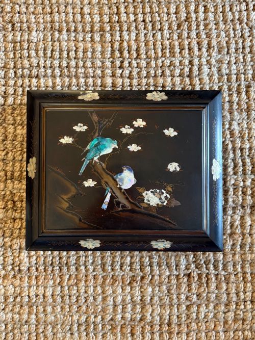 A JAPANESE LACQUER TRINKET JEWELLERY BOX C1900 38CM MOTHER OF PEARL - ADDITIONAL PHOTO 9